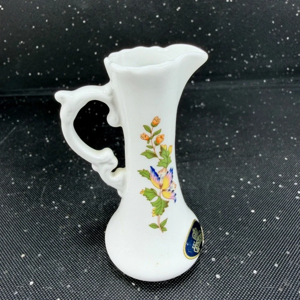 Aynsley Cottage Garden Miniature Pitcher Fine Bone China Butterfly Floral 4in